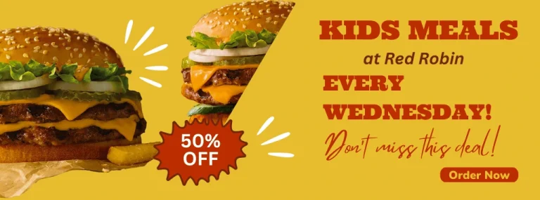 Enjoy Red Robin Kids Menu 2025 | Meals, Deals & Prices | Order Now 19 Get 50% Off at Red Robin Kids’ Menu Every Wednesday
