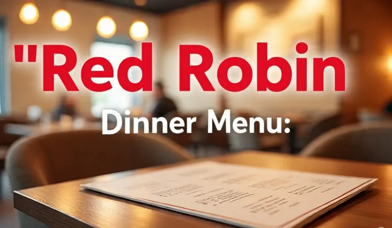 Red Robin Dinner Menu Full Guide to Meals